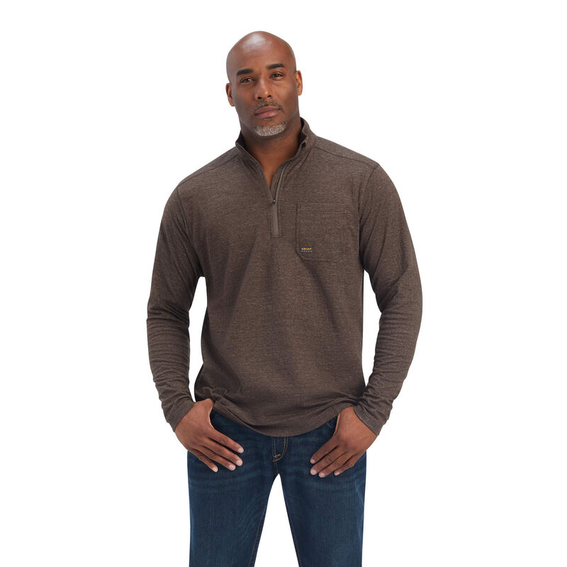 Ariat Hemden Herren - Rebar Foundation 1/4 Zip DunkelBraun ( RXYFK-4825 )